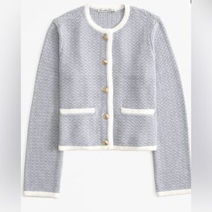 Gorgeous-Beautiful Abercrombie & Finch Textual Crew Sweater Jacket Size Small